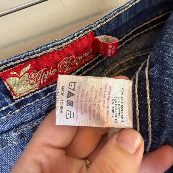 VTG Apple Bottom Jeans Women Blue Skinny Apple Pockets Y2K Hip Hop Denim Size 10 - Picture 11 of 12